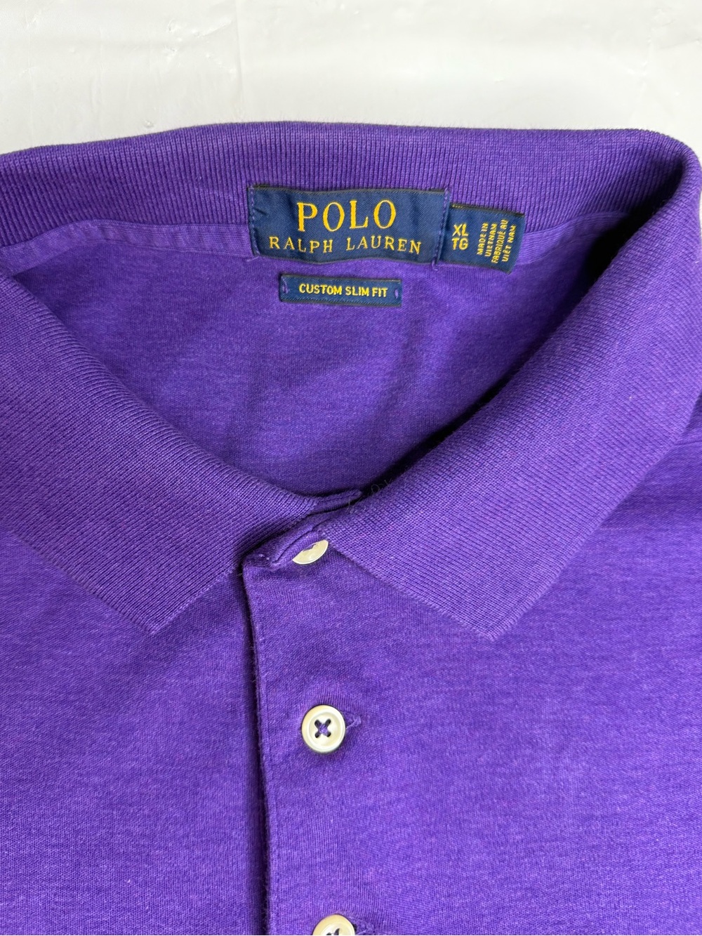 Polo Ralph Lauren Polo Shirt XL Purple Custom Slim Fit Short Sleeve - Picture 2 of 5